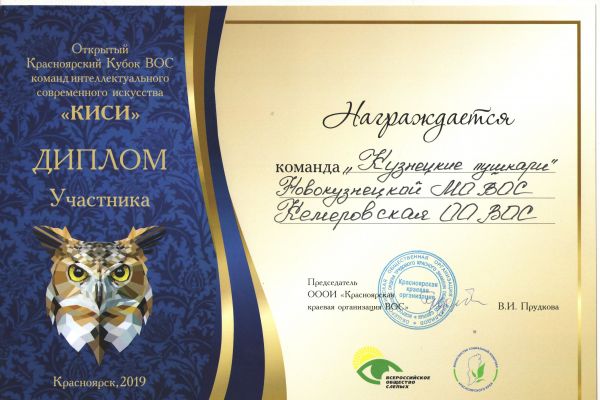 Диплом участника КИСИ